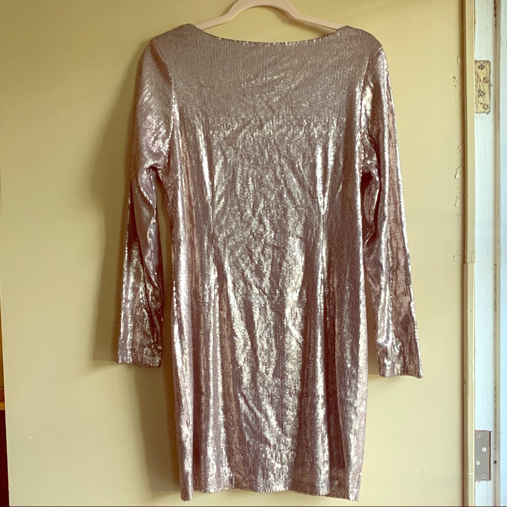 Kardashian Kollection gold sequin dress